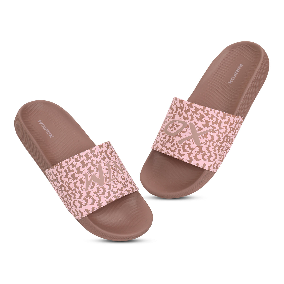 WINFOX Cloud Printed Slides for Women — Peach