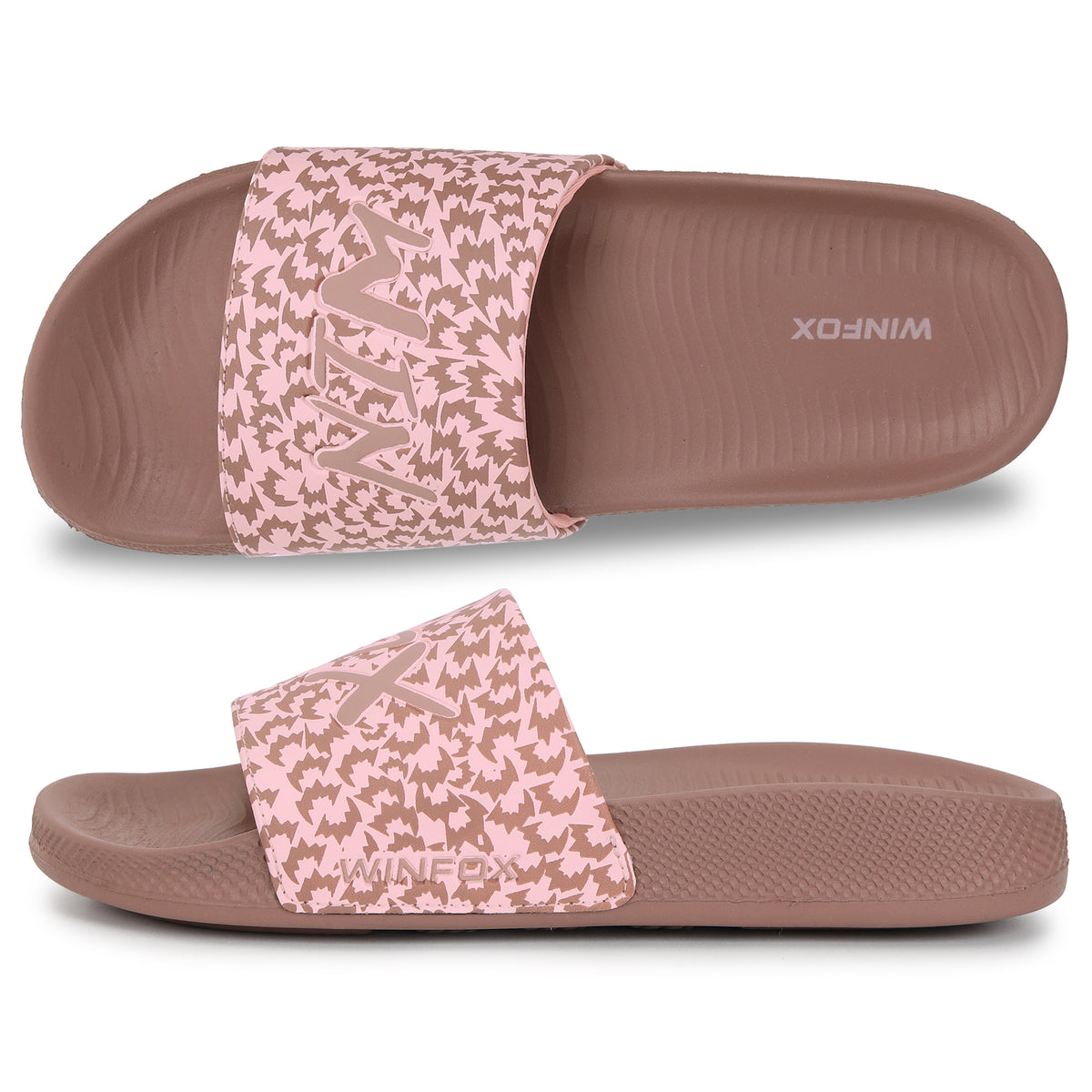 WINFOX Cloud Printed Slides for Women — Peach