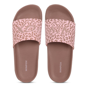 WINFOX Cloud Printed Slides for Women — Peach