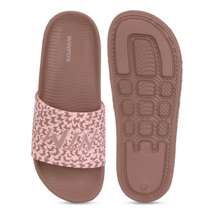 WINFOX Cloud Printed Slides for Women — Peach