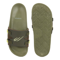 WINFOX Balance Cushioned Slides for Men — Olive / Lime