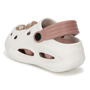 Kids TINY TOES white peach Clogs