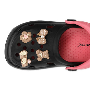 Kids TINY TOES Black Pink Clogs