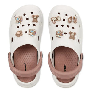 Womens TINY TOES white peach Clogs