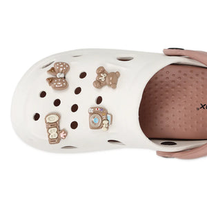 Womens TINY TOES white peach Clogs