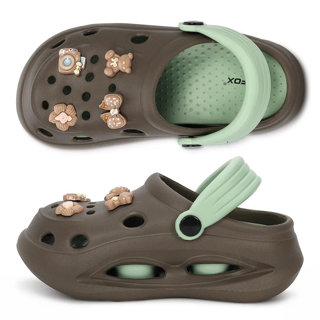 Womens TINY TOES brown pista Clogs