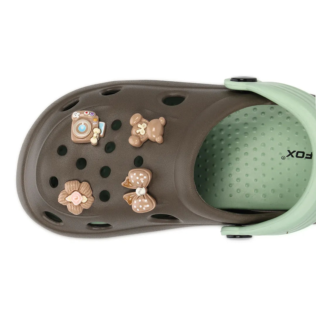 Womens TINY TOES brown pista Clogs