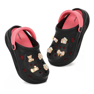 Womens TINY TOES black pink Clogs