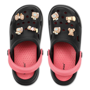 Womens TINY TOES black pink Clogs