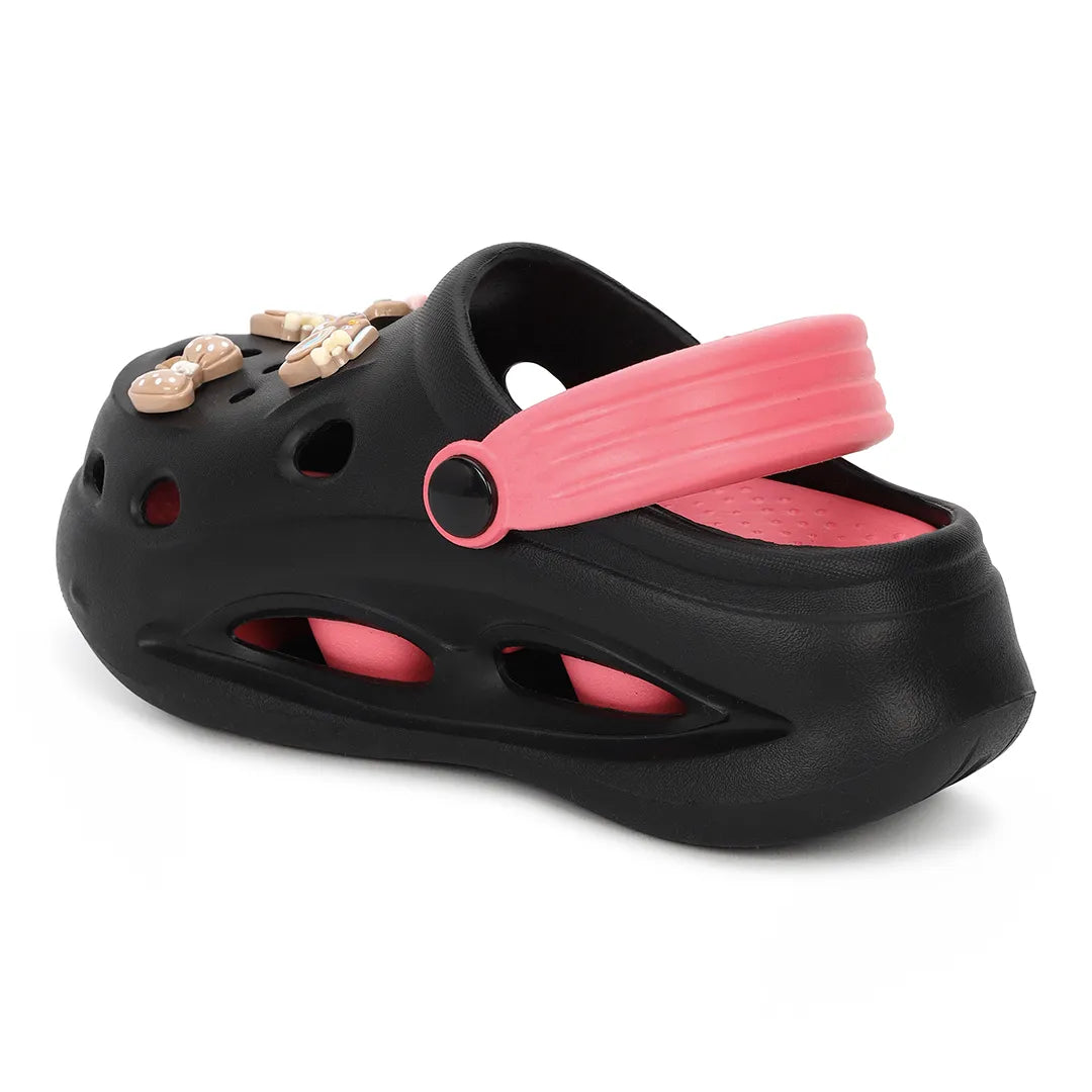 Womens TINY TOES black pink Clogs