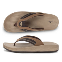 WINFOX Phantom Cushioned Flip Flops for Men — Beige / Brown