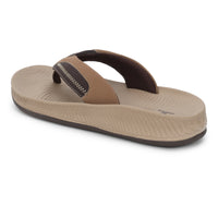 WINFOX Phantom Cushioned Flip Flops for Men — Beige / Brown