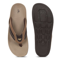 WINFOX Phantom Cushioned Flip Flops for Men — Beige / Brown