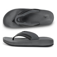 WINFOX Phantom Cushioned Flip Flops for Men — Dark Grey / Black
