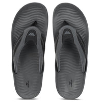 WINFOX Phantom Cushioned Flip Flops for Men — Dark Grey / Black