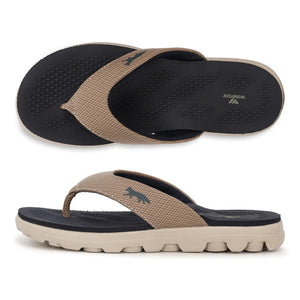 Women's AQUA tan navy comfort slide