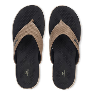 Women's AQUA tan navy comfort slide