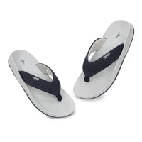 WINFOX Bounce Cushioned Flip Flops for Men — Light Grey / Navy