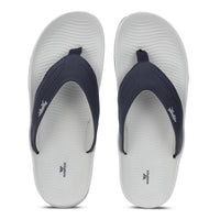 WINFOX Bounce Cushioned Flip Flops for Men — Light Grey / Navy