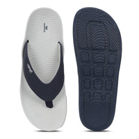 WINFOX Bounce Cushioned Flip Flops for Men — Light Grey / Navy