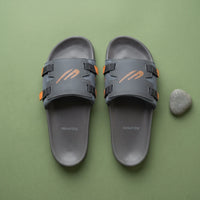 WINFOX Balance Cushioned Slides for Men — Grey / Orange