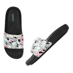 WINFOX Catty Printed Slides for Women — Black