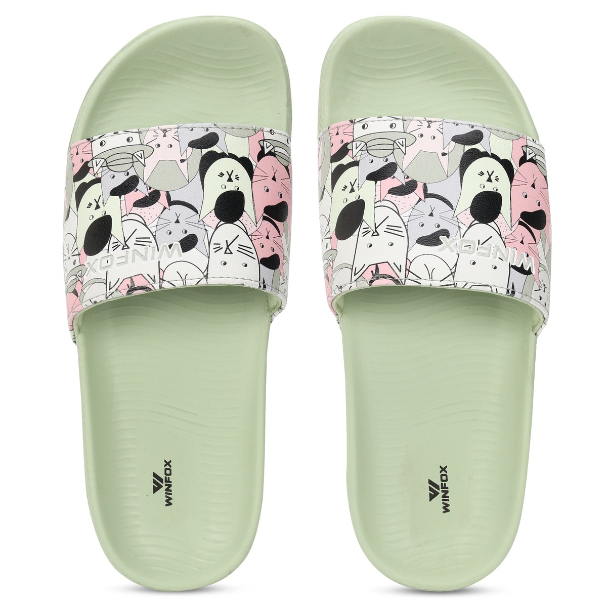 WINFOX Catty Printed Slides for Women — Pista