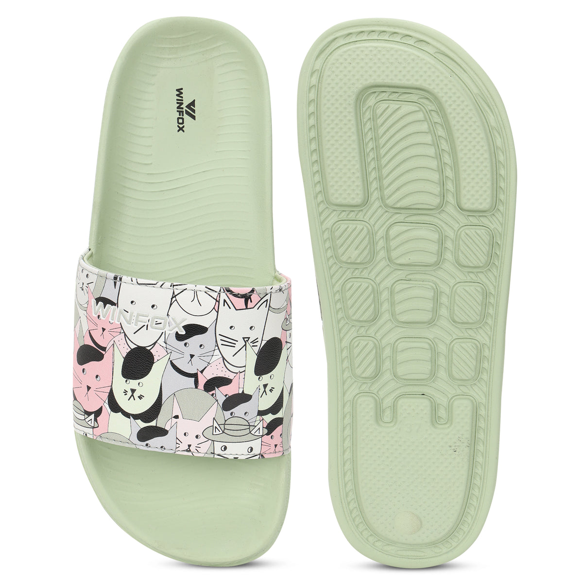 WINFOX Catty Printed Slides for Women — Pista