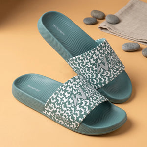 WINFOX Cloud Printed Slides for Women — Sage Green