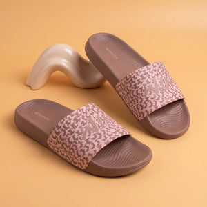 WINFOX Cloud Printed Slides for Women — Peach