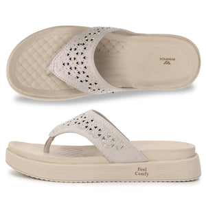 Women's DIAMOND beige comfort slide