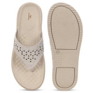 Women's DIAMOND beige comfort slide