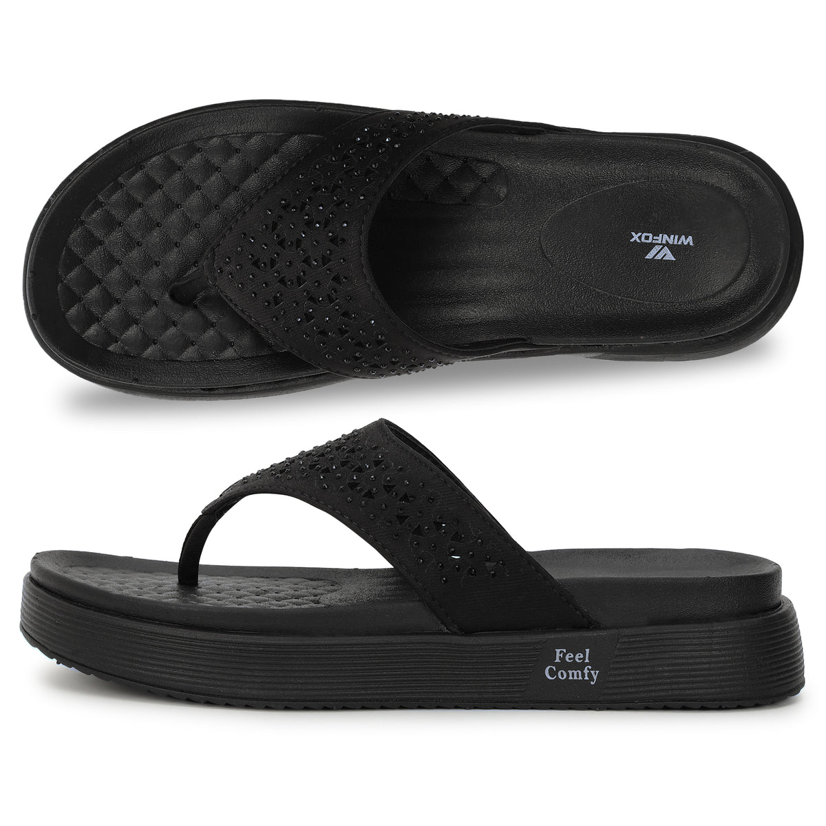 Women's DIAMOND black comfort slide