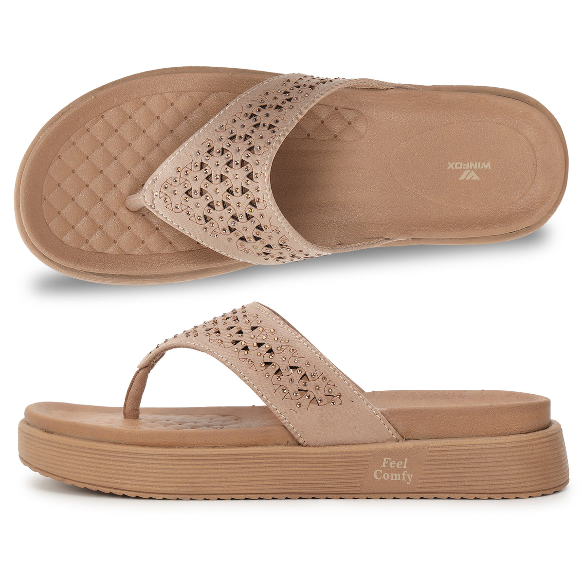 Women's DIAMOND tan comfort slide