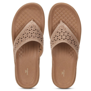 Women's DIAMOND tan comfort slide