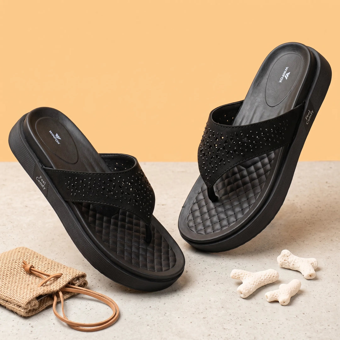 Women's DIAMOND black comfort slide