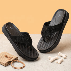Women's DIAMOND black comfort slide