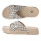WINFOX Floura Crossed-Strap Platform Slides for Women — Beige