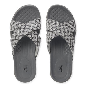 WINFOX Floura Crossed-Strap Platform Slides for Women — Grey