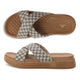 WINFOX Floura Crossed-Strap Platform Slides for Women — Tan