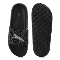 WINFOX Fox Printed Slides for Men — Black