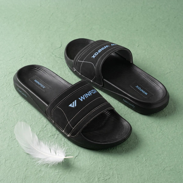 WINFOX Franco Padded Slides for Men — Black