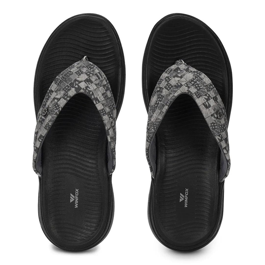 WINFOX Ginger Woven Thong Sandals for Women — Black