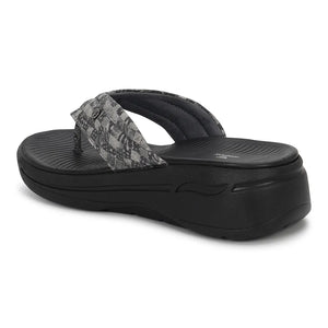 WINFOX Ginger Woven Thong Sandals for Women — Black
