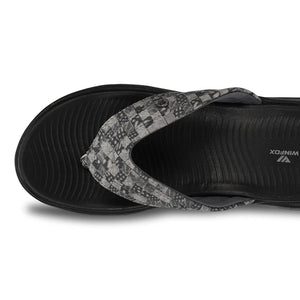 WINFOX Ginger Woven Thong Sandals for Women — Black