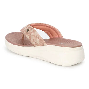 WINFOX Ginger Woven Thong Sandals for Women — peach