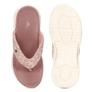 WINFOX Ginger Woven Thong Sandals for Women — peach