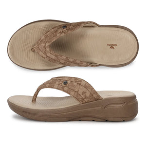 WINFOX Ginger Woven Thong Sandals for Women — Tan