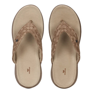 WINFOX Ginger Woven Thong Sandals for Women — Tan