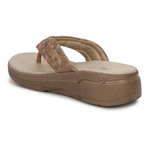 WINFOX Ginger Woven Thong Sandals for Women — Tan